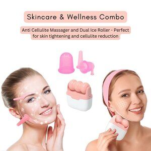 Face Tighten Ice Face Roller & Anti Cellulite Massager Pack1 Combo Pack